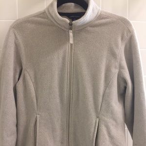 Beige Lands' End Fleece Jacket